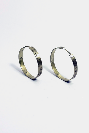 Tony Blanco engraved hoop earrings, customizable, sterling silver