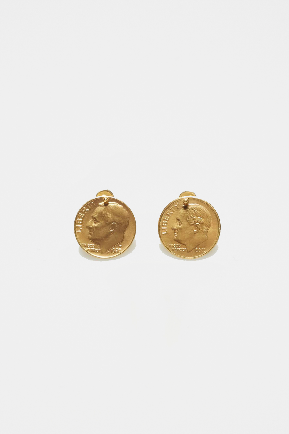 Tony Blanco statement earrings, gold punk jewelry
