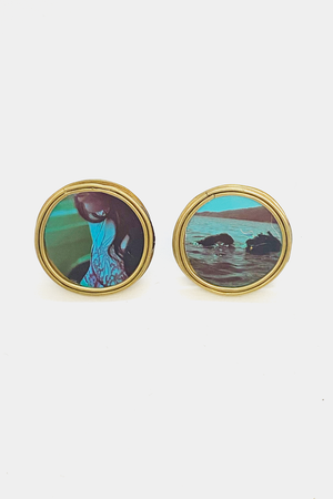 Tony Blanco photo frame jewelry set, customizable gold pendant