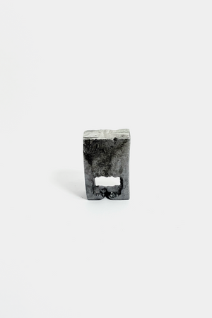 Tony Blanco aluminium ring, sculptural statement jewelry