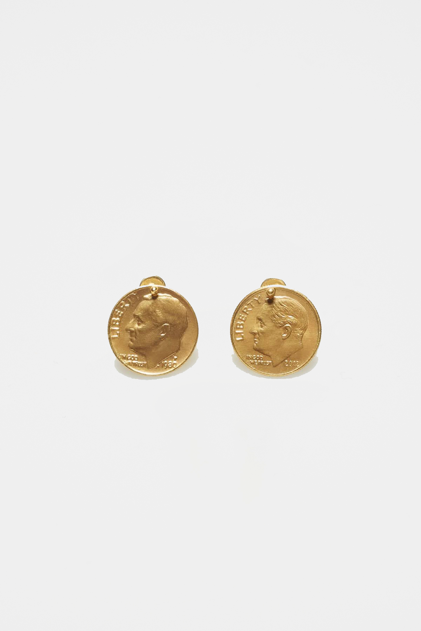 Tony Blanco statement earrings, gold punk jewelry